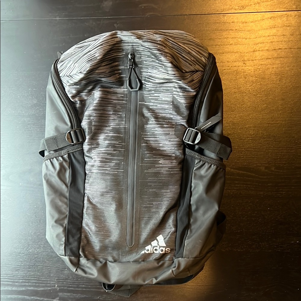 Adidas Black and Gray Sporty Backpack